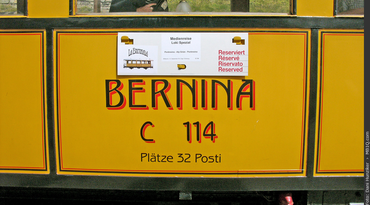 Beschriftung, BB Personenwagen C 114 «La Bucunada»